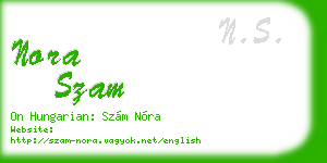 nora szam business card