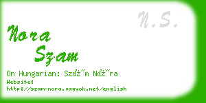 nora szam business card